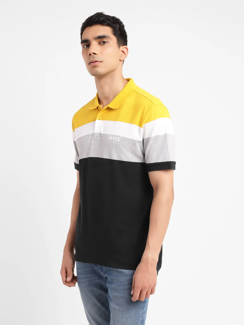 Men's Colorblock Slim Fit Polo T-shirt