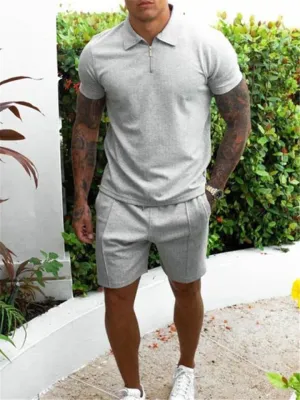 Mens Comfy Plain Short Sleeved Shirts Shorts