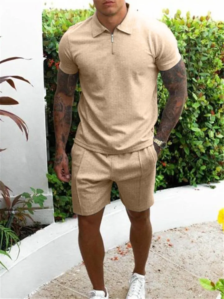 Mens Comfy Plain Short Sleeved Shirts Shorts