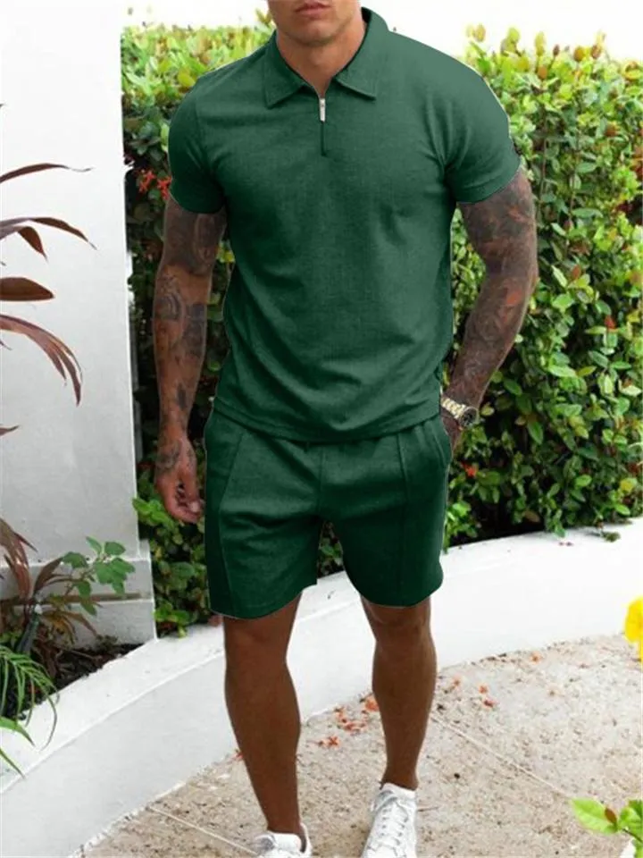 Mens Comfy Plain Short Sleeved Shirts Shorts