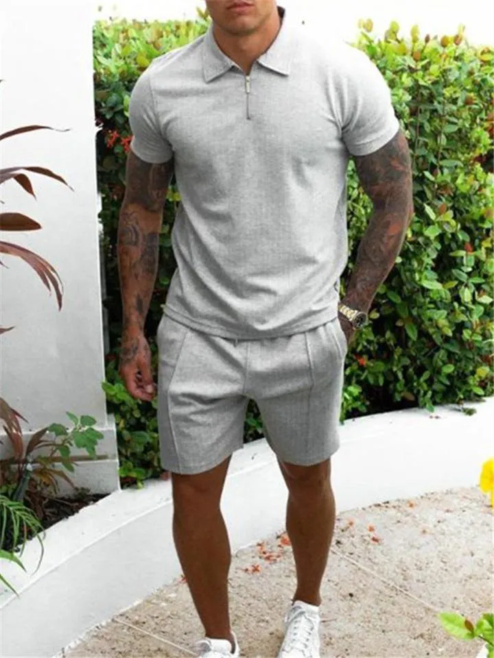 Mens Comfy Plain Short Sleeved Shirts Shorts