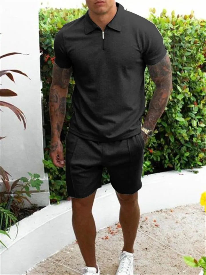 Mens Comfy Plain Short Sleeved Shirts Shorts