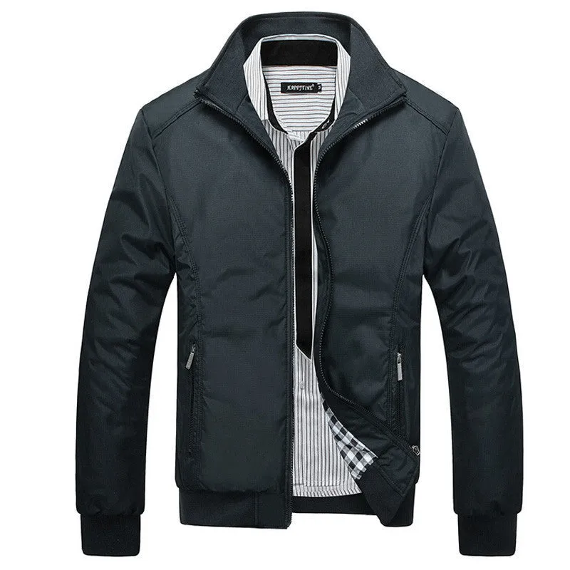 Men's Jacket Male Overcoat Casual Slim Fit Mandarin Collar Solid Waterproof Jackets M-XXXL Arrival Men Outwear coats