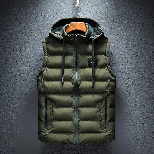 Men's Sleeveless Hooded Vest