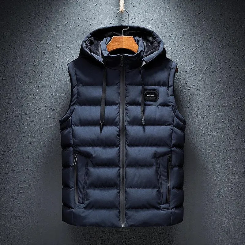 Men's Sleeveless Hooded Vest