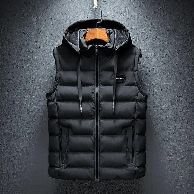 Men's Sleeveless Hooded Vest