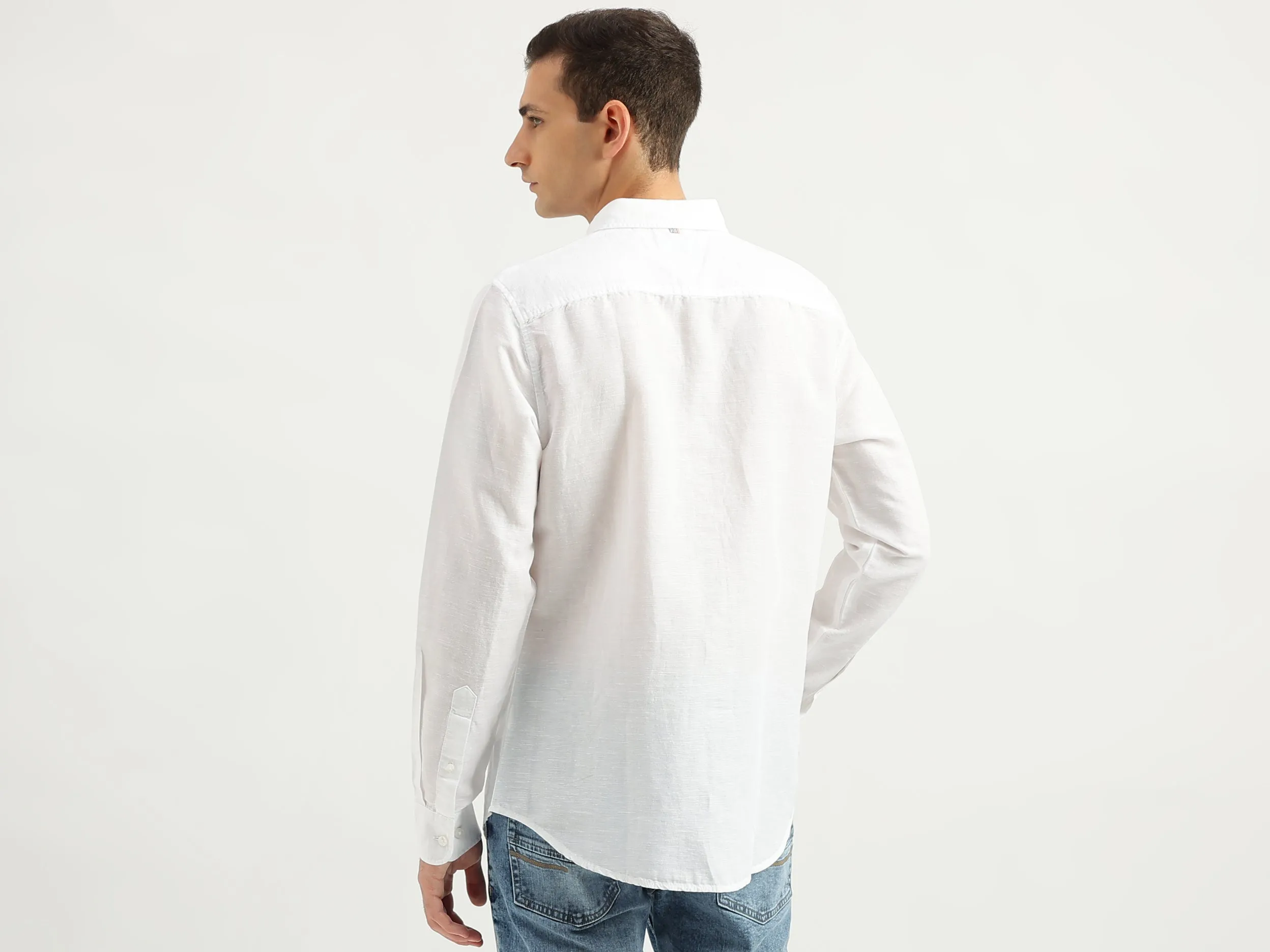 Men's Slim Fit Spread Collar Solid Shirts