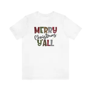 Merry Christmas Ya'll white and red-Unisex Heavy Cotton Tee