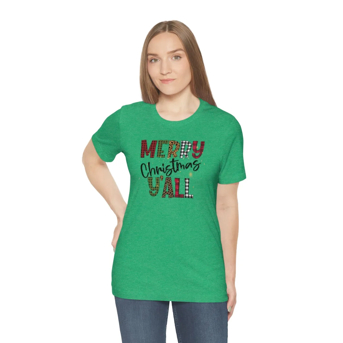 Merry Christmas Ya'll white and red-Unisex Heavy Cotton Tee