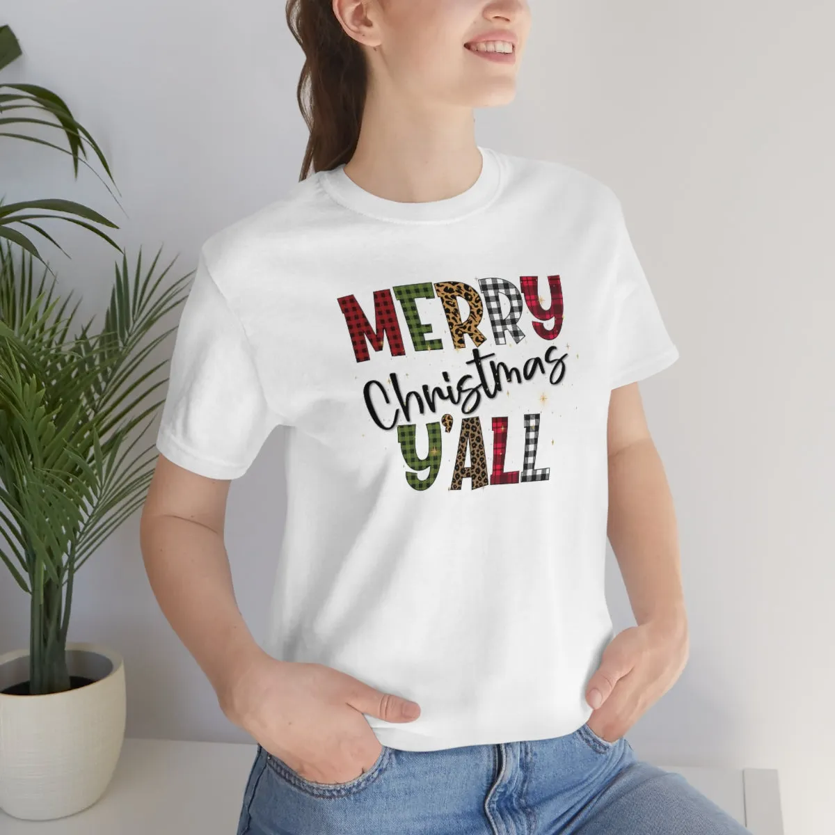 Merry Christmas Ya'll white and red-Unisex Heavy Cotton Tee