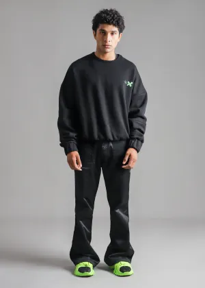 Mesh Layered Denim Jeans