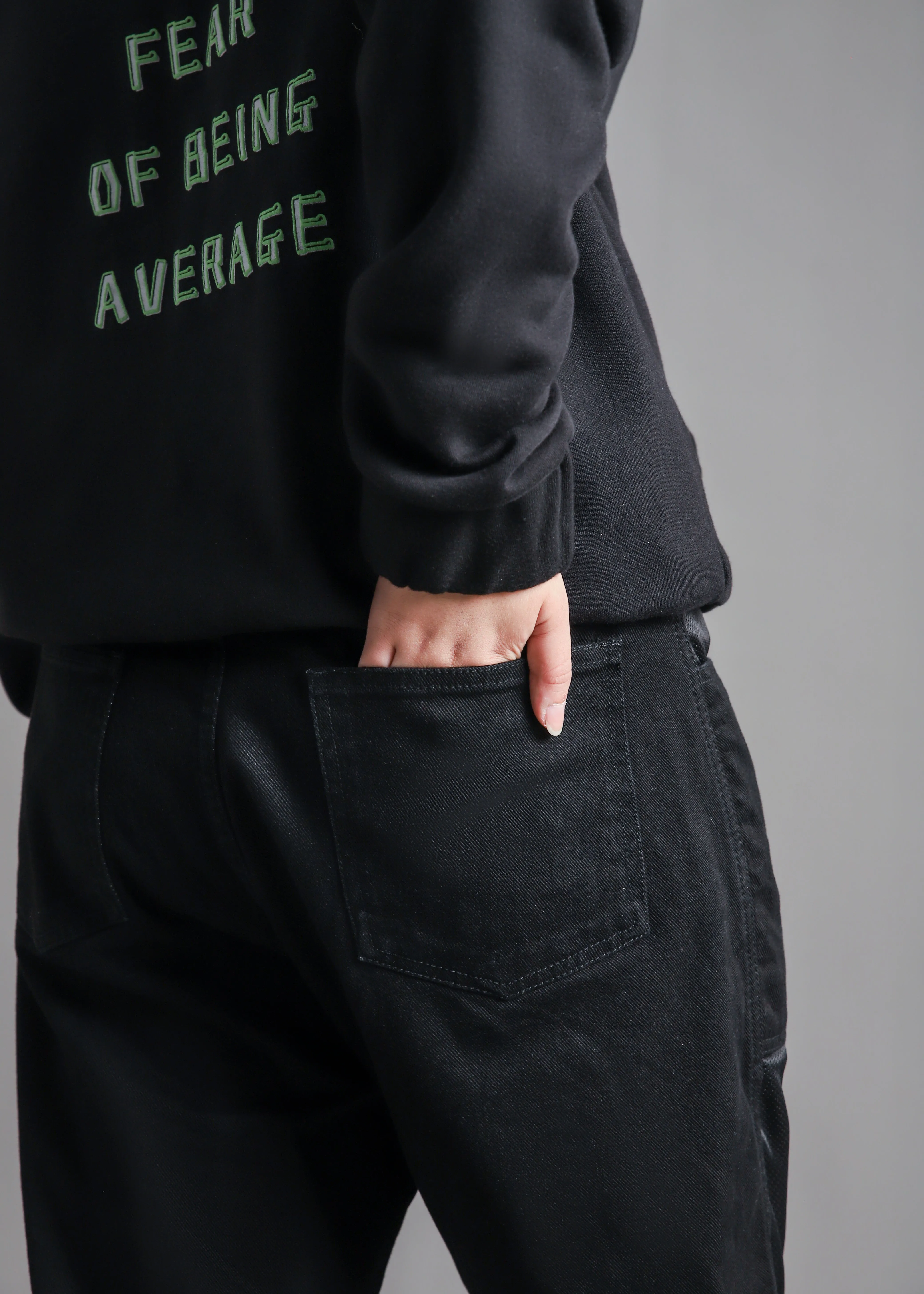 Mesh Layered Denim Jeans