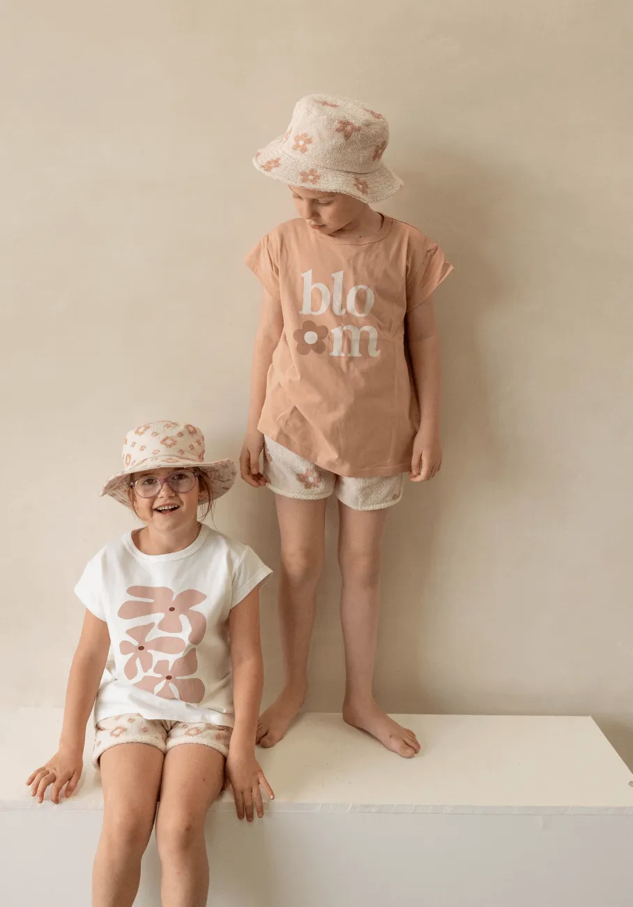 Miann & Co Kids - Terry Towelling Shorts - Terracotta Geo