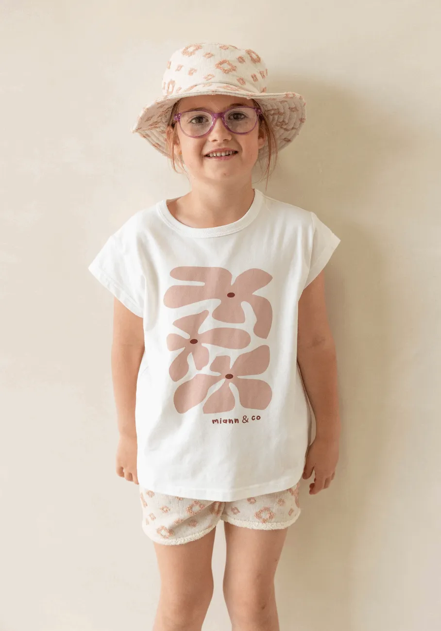 Miann & Co Kids - Terry Towelling Shorts - Terracotta Geo
