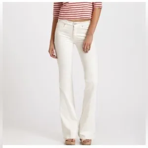 MiH Jeans, The Marrakesh, Mid Rise, Kick Flare Hippie Jeans White Size 26