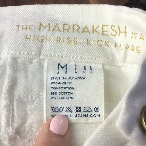 MiH Jeans, The Marrakesh, Mid Rise, Kick Flare Hippie Jeans White Size 26