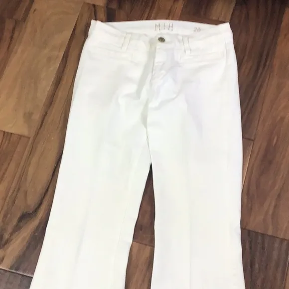 MiH Jeans, The Marrakesh, Mid Rise, Kick Flare Hippie Jeans White Size 26