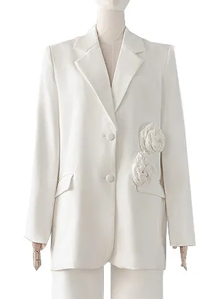 Minimalist Design Flower Loose Casual Blazers