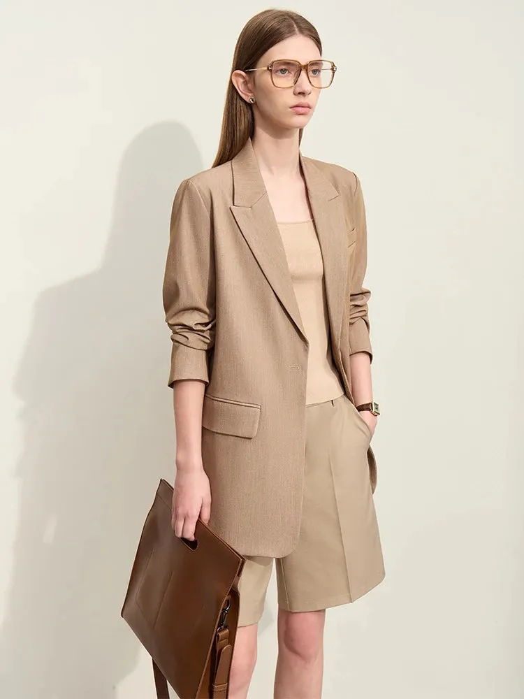 Minimalist Women's Blazer – Spring Collection Loose Office Jacket, Elegant Solid Color Coat for Women