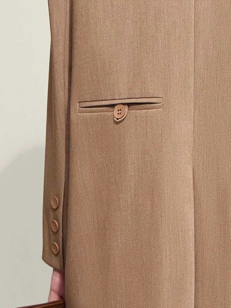 Minimalist Women's Blazer – Spring Collection Loose Office Jacket, Elegant Solid Color Coat for Women