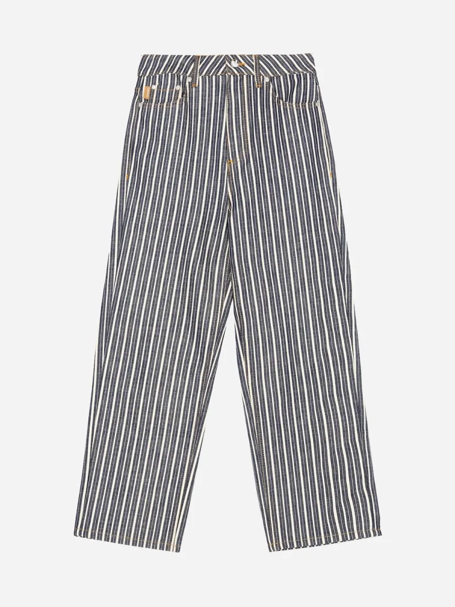 Mixed Stripe Denim Jeans - Dark Indigo