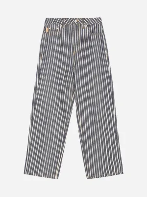 Mixed Stripe Denim Jeans - Dark Indigo