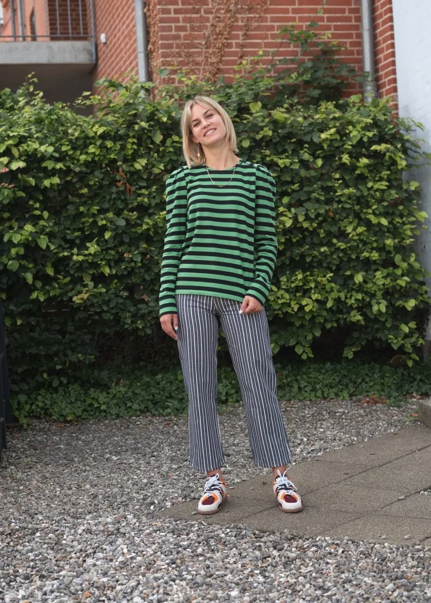 Mixed Stripe Denim Jeans - Dark Indigo
