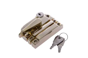 Modern Fastener with Lock for Sash Window - PVD Brass