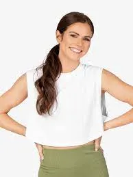 Mono B Double Layered Edged Cropped Tank Top