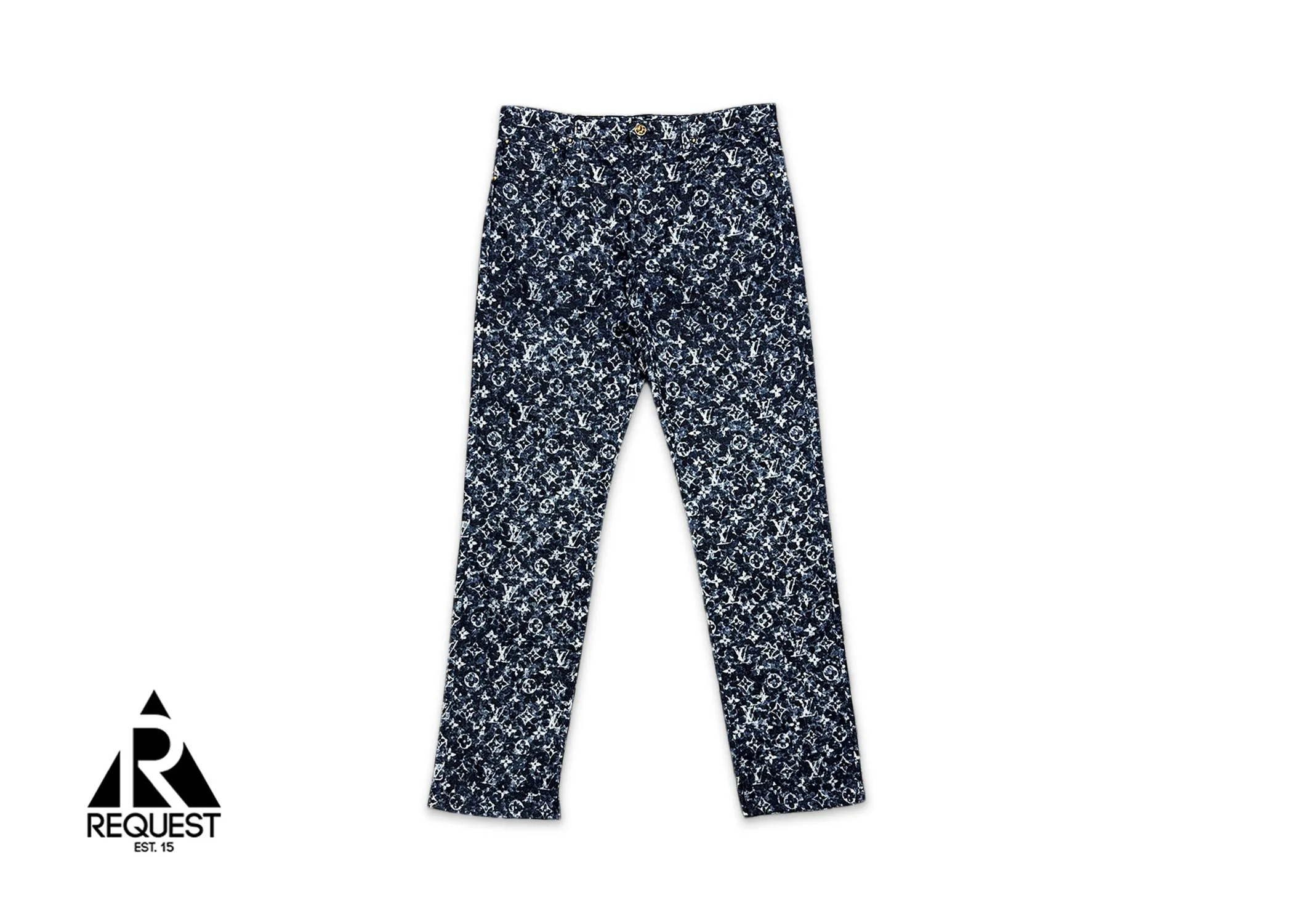 Monogram Pointillism Denim Pants "Navy"