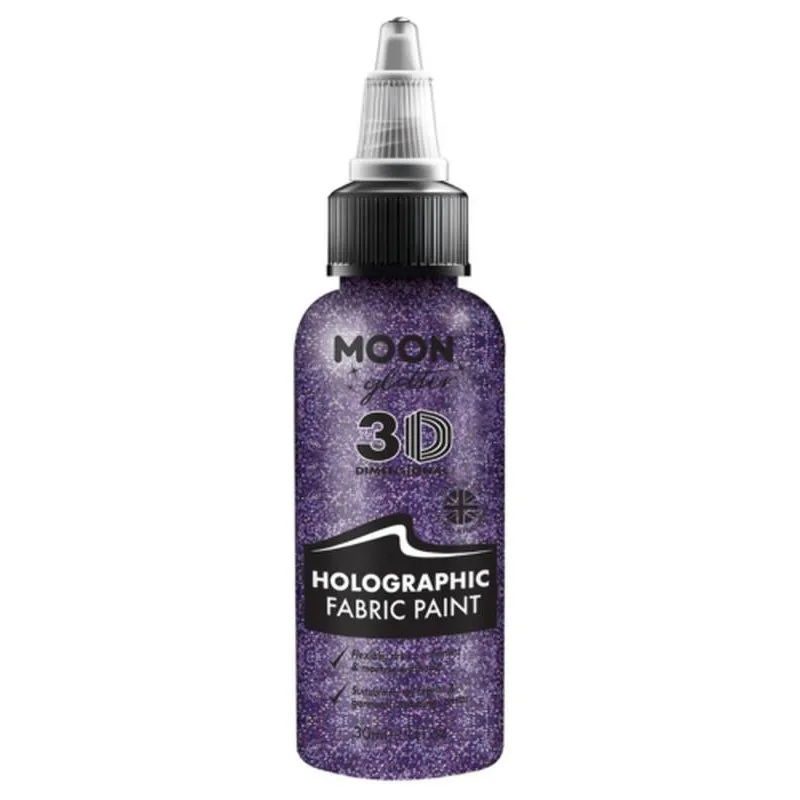 Moon Glitter Holographic Glitter Fabric Paint, Purple