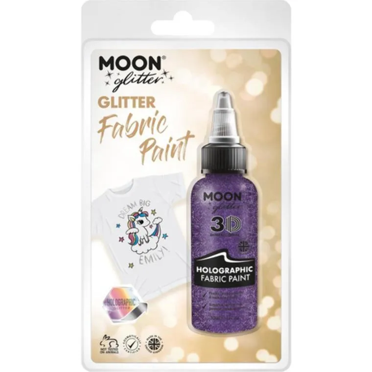 Moon Glitter Holographic Glitter Fabric Paint, Purple