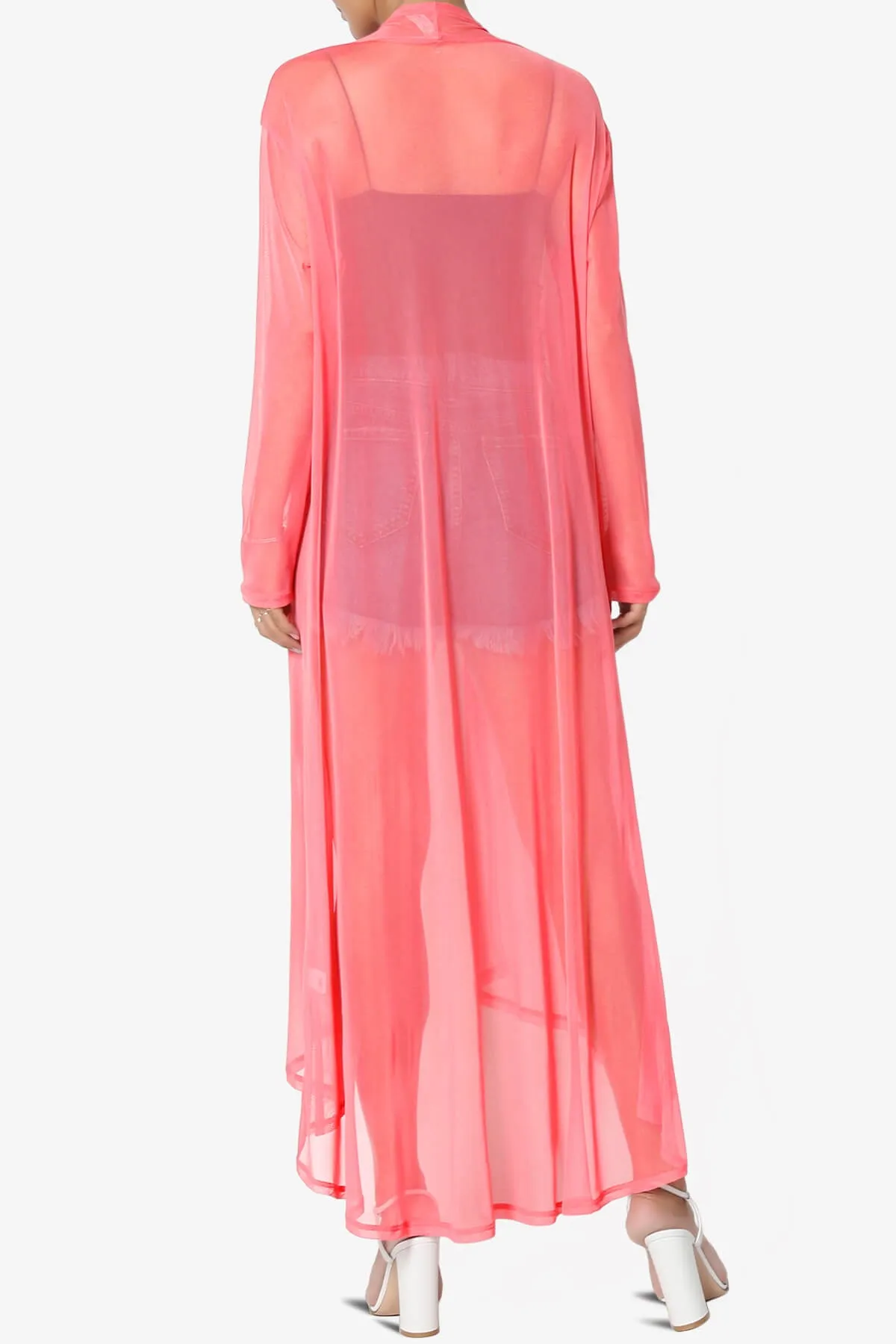 Moxxi Sheer Mesh Open Cardigan Duster PLUS