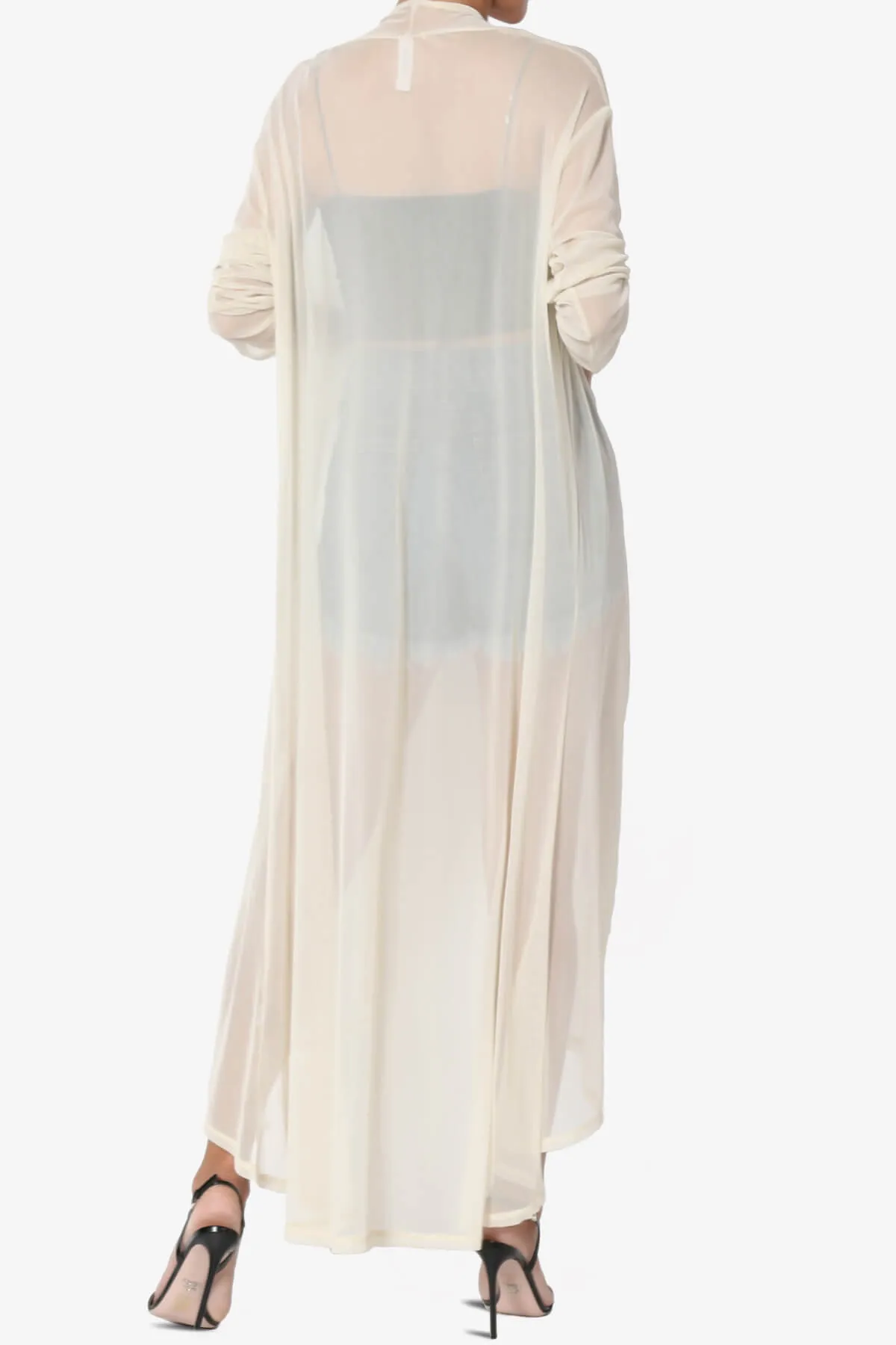 Moxxi Sheer Mesh Open Cardigan Duster PLUS