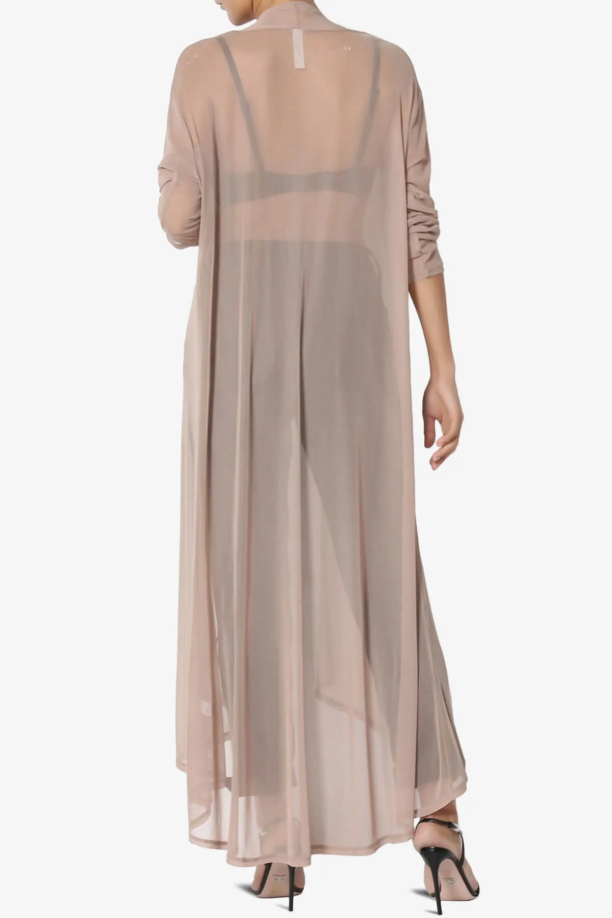 Moxxi Sheer Mesh Open Cardigan Duster PLUS