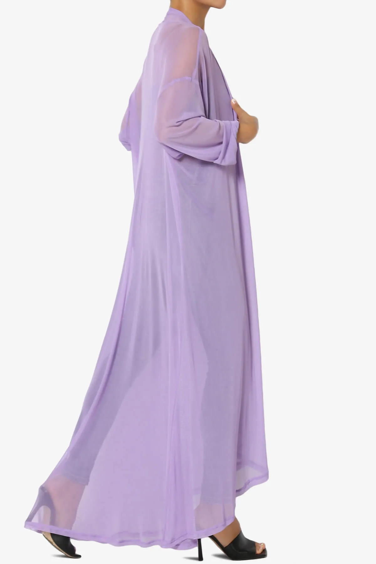 Moxxi Sheer Mesh Open Cardigan Duster PLUS