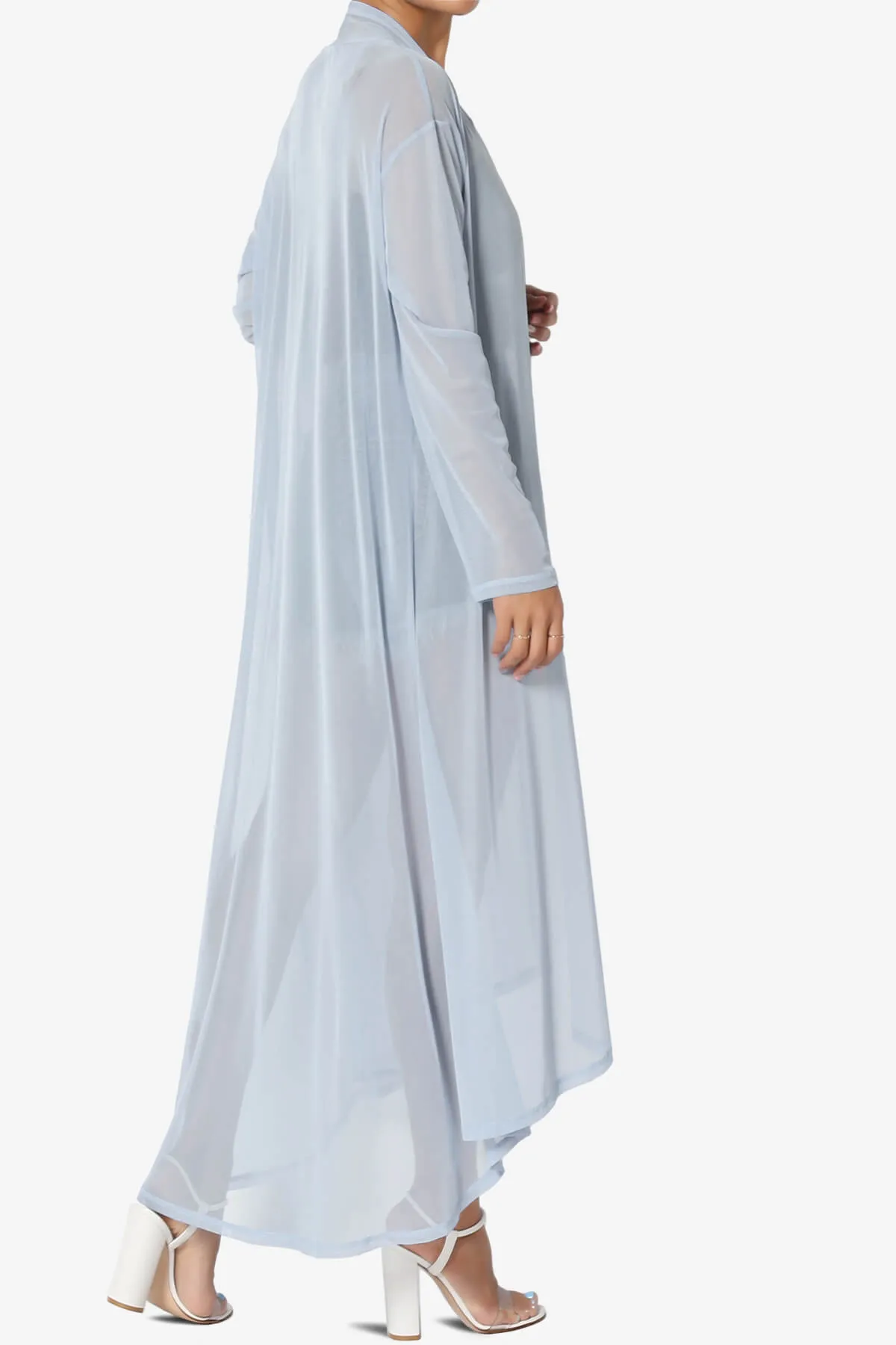 Moxxi Sheer Mesh Open Cardigan Duster PLUS