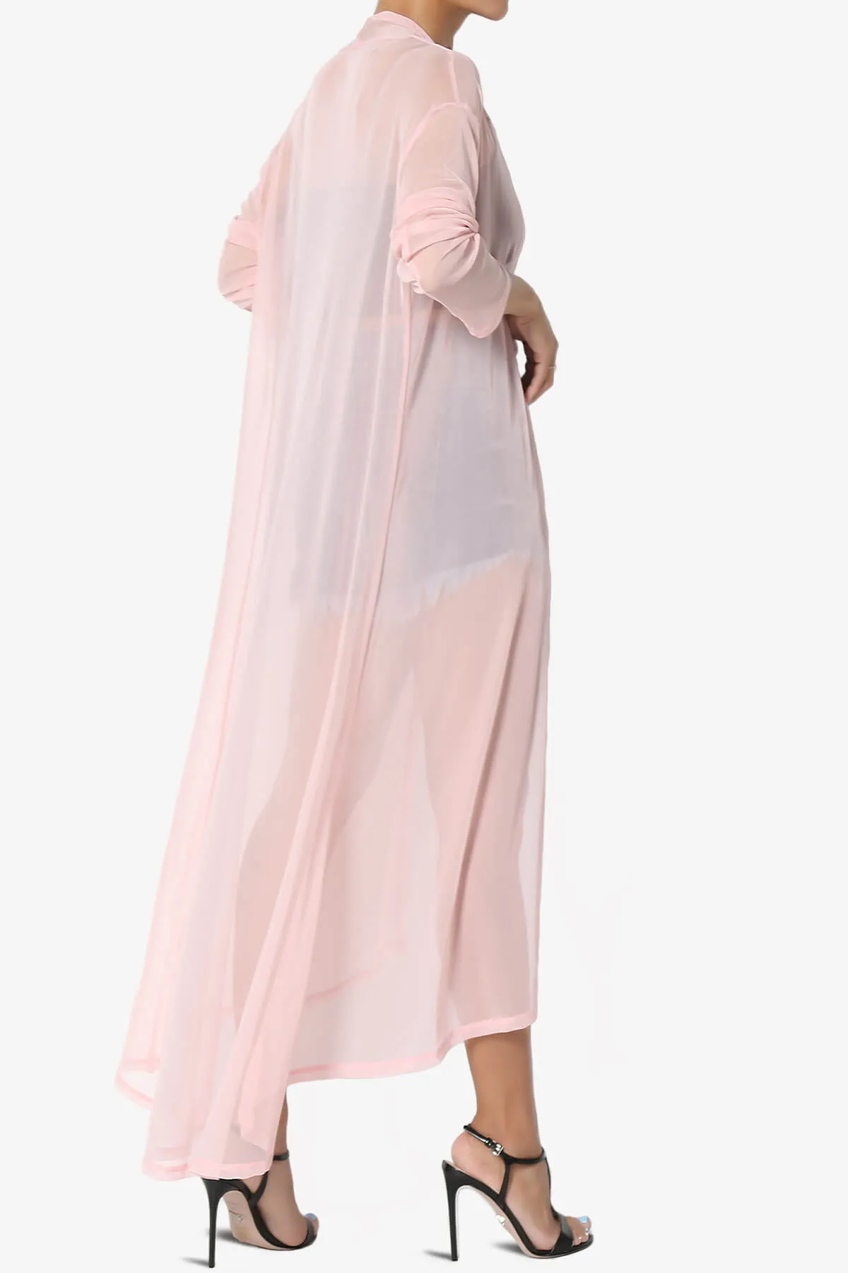 Moxxi Sheer Mesh Open Cardigan Duster PLUS
