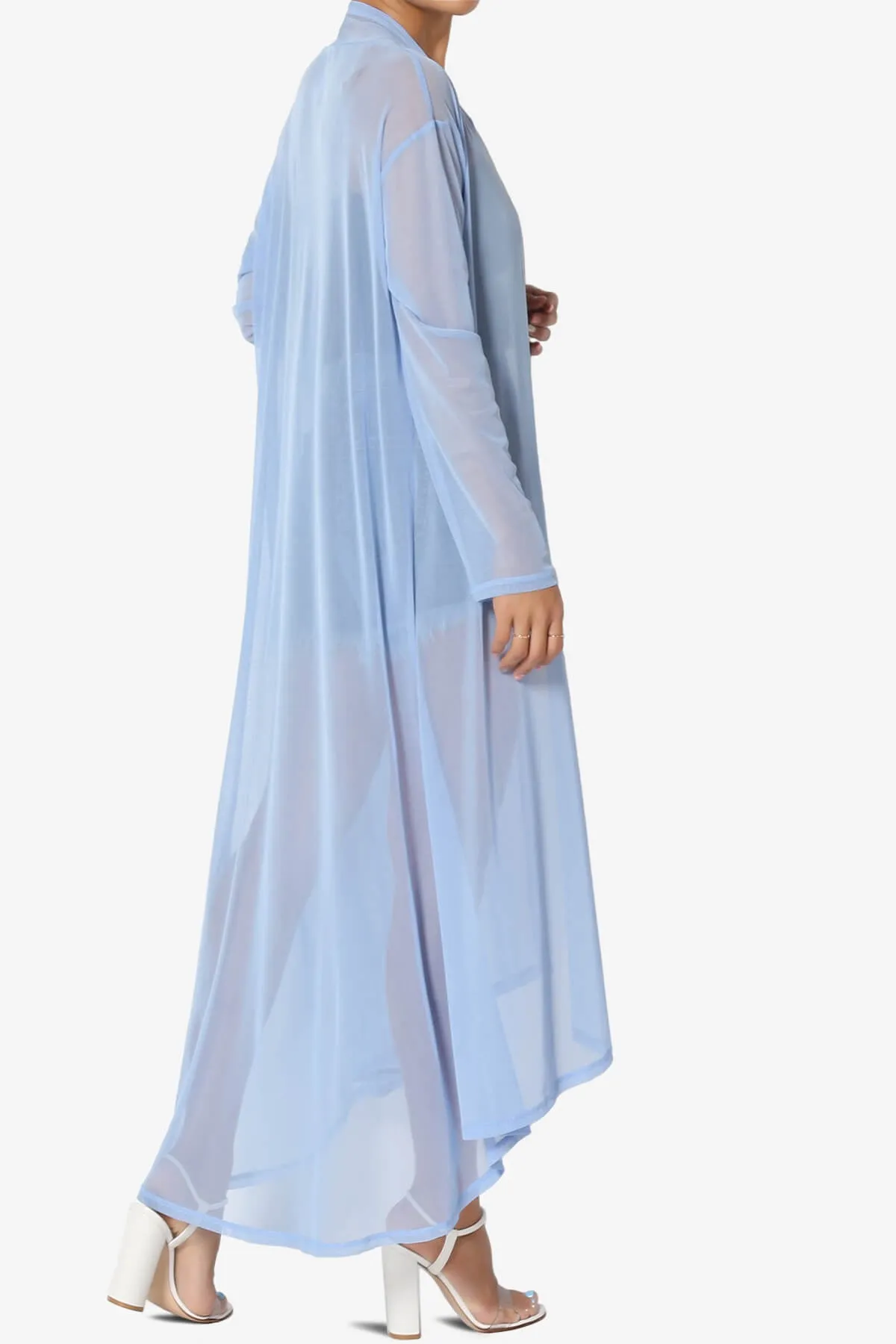 Moxxi Sheer Mesh Open Cardigan Duster PLUS