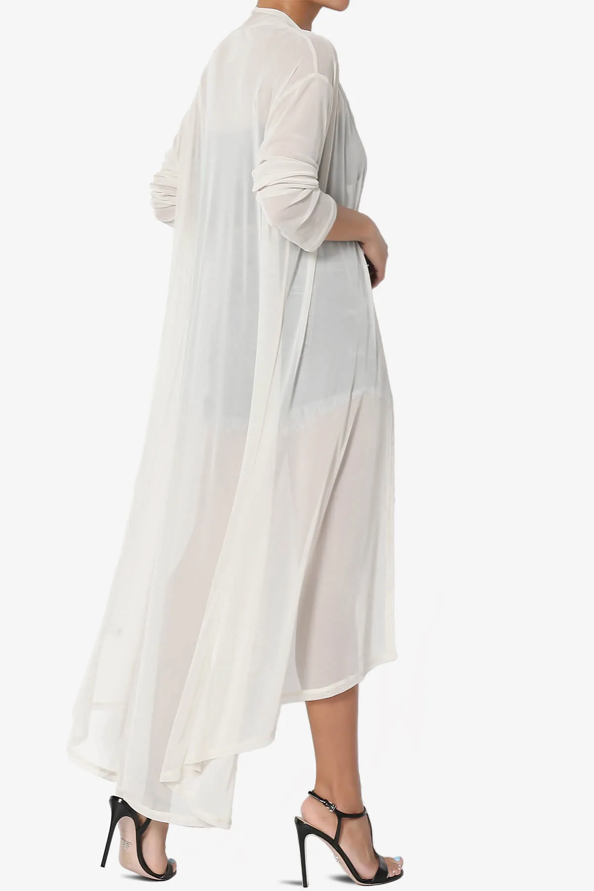 Moxxi Sheer Mesh Open Cardigan Duster PLUS