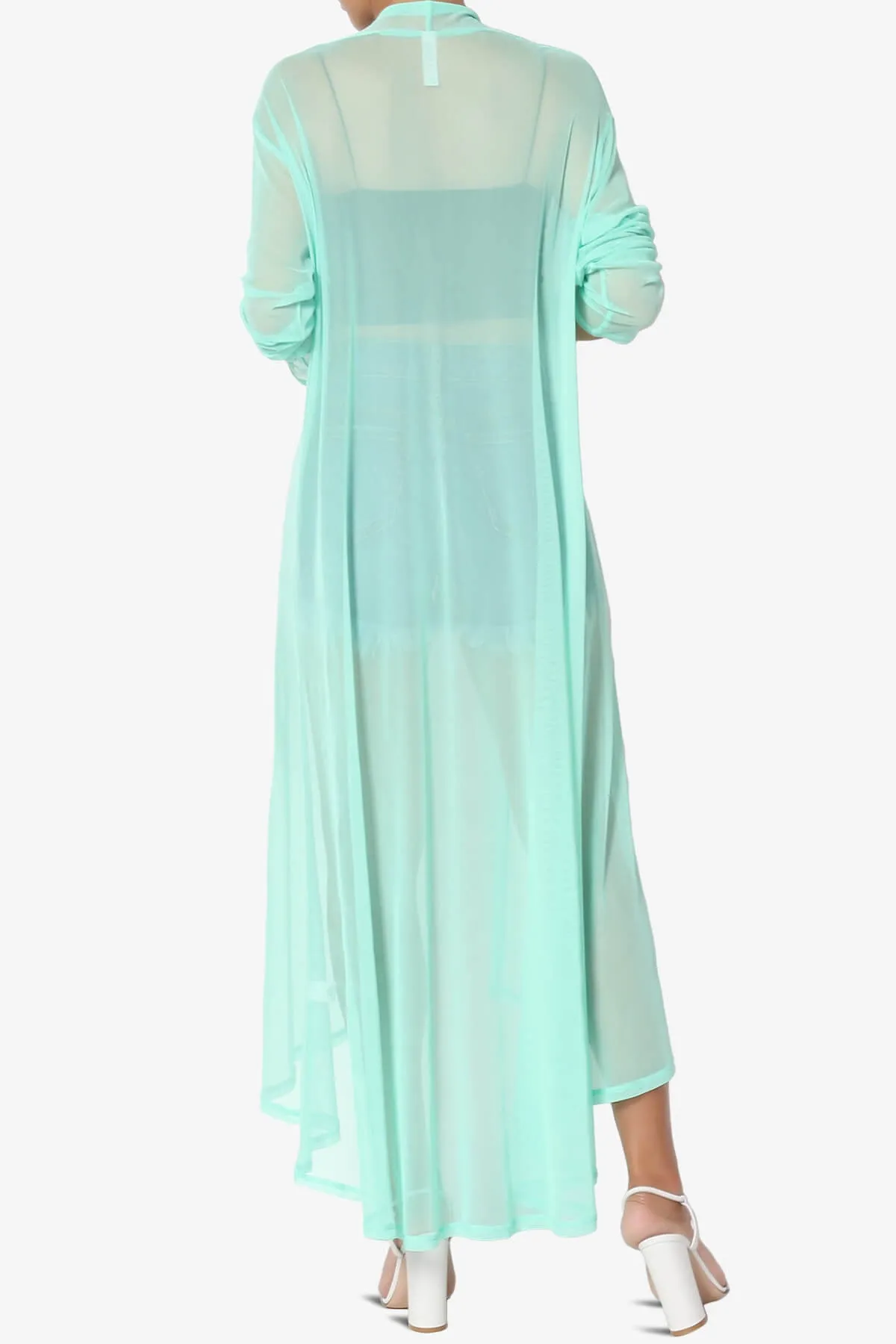 Moxxi Sheer Mesh Open Cardigan Duster PLUS