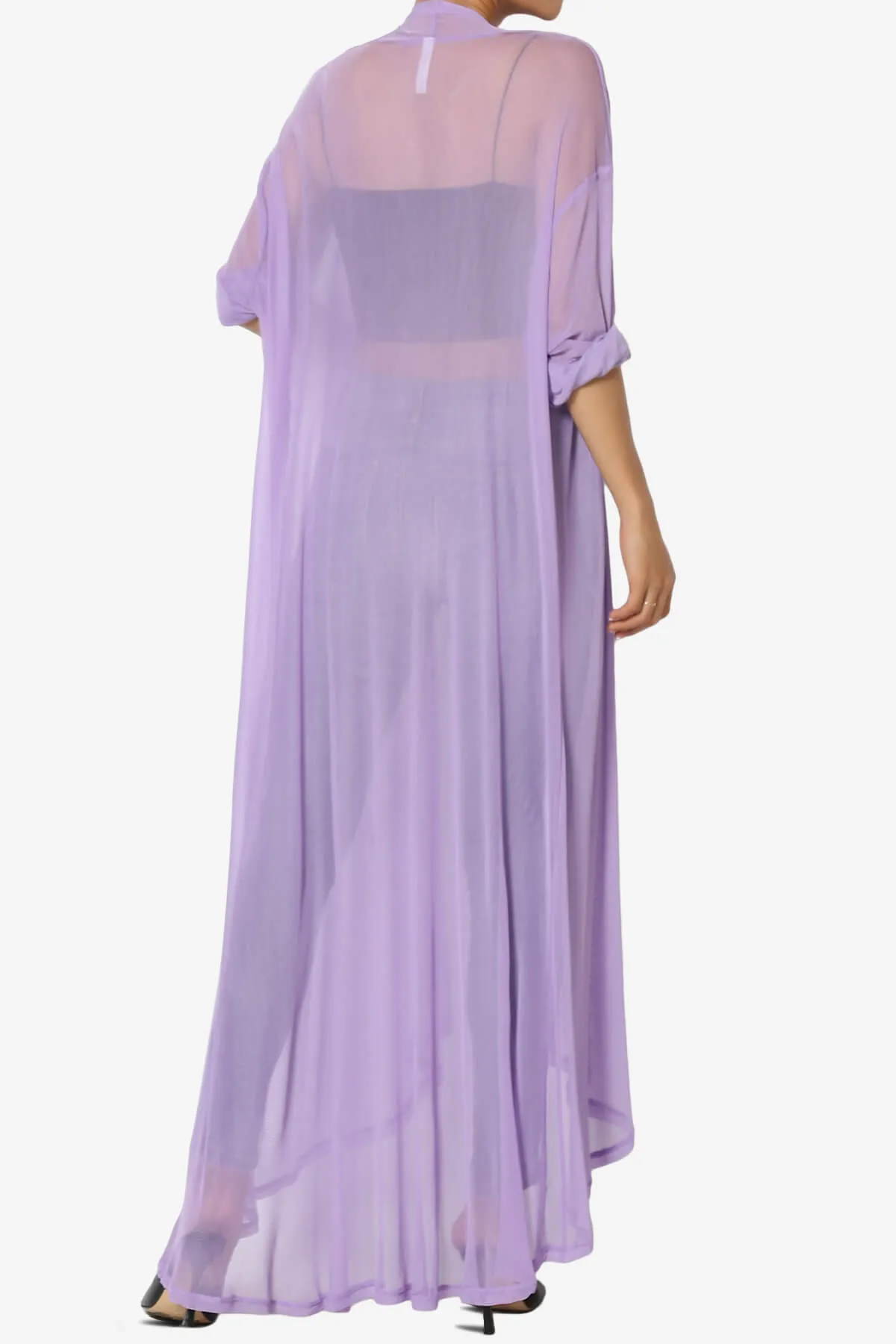 Moxxi Sheer Mesh Open Cardigan Duster PLUS