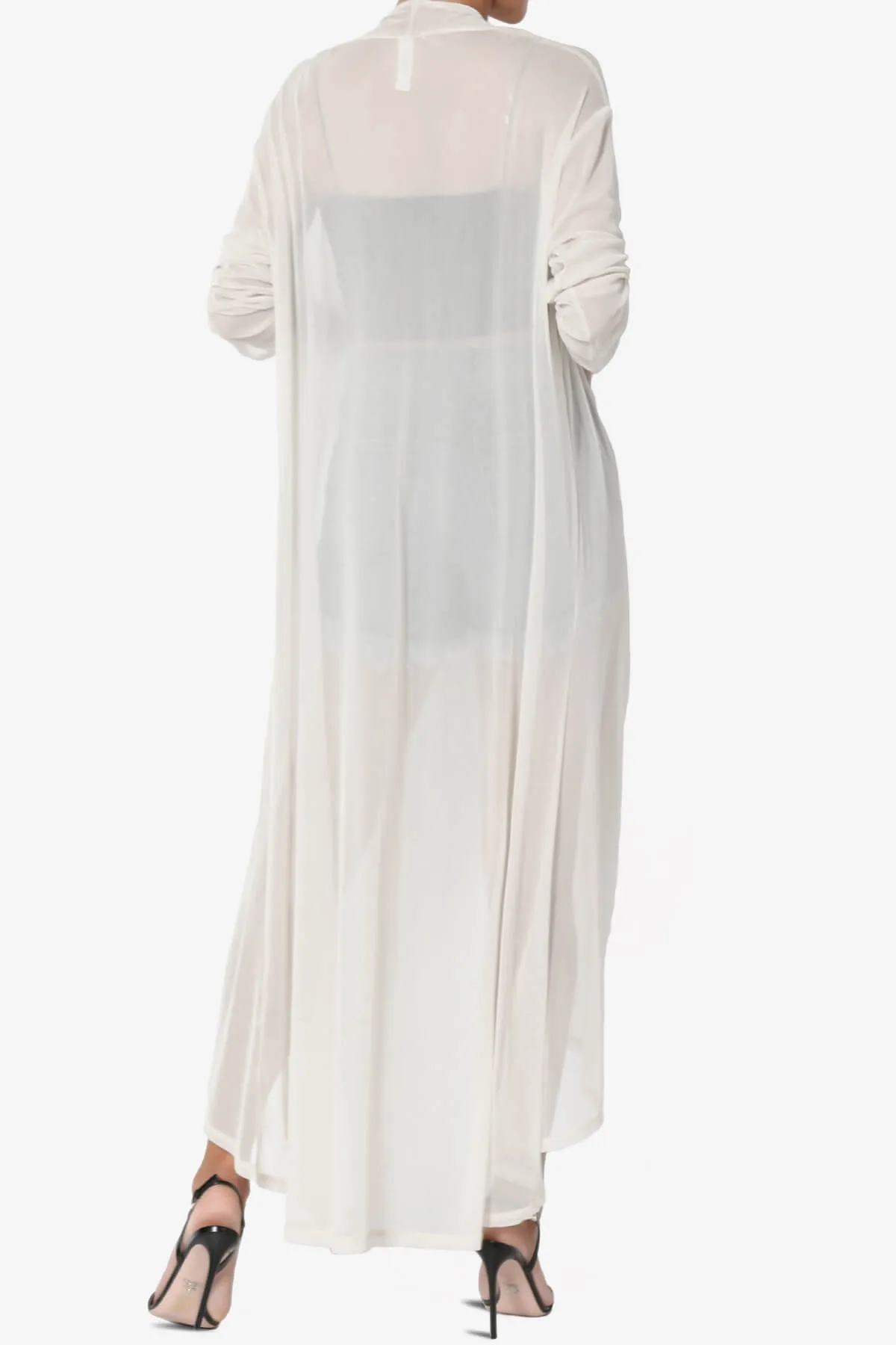 Moxxi Sheer Mesh Open Cardigan Duster PLUS