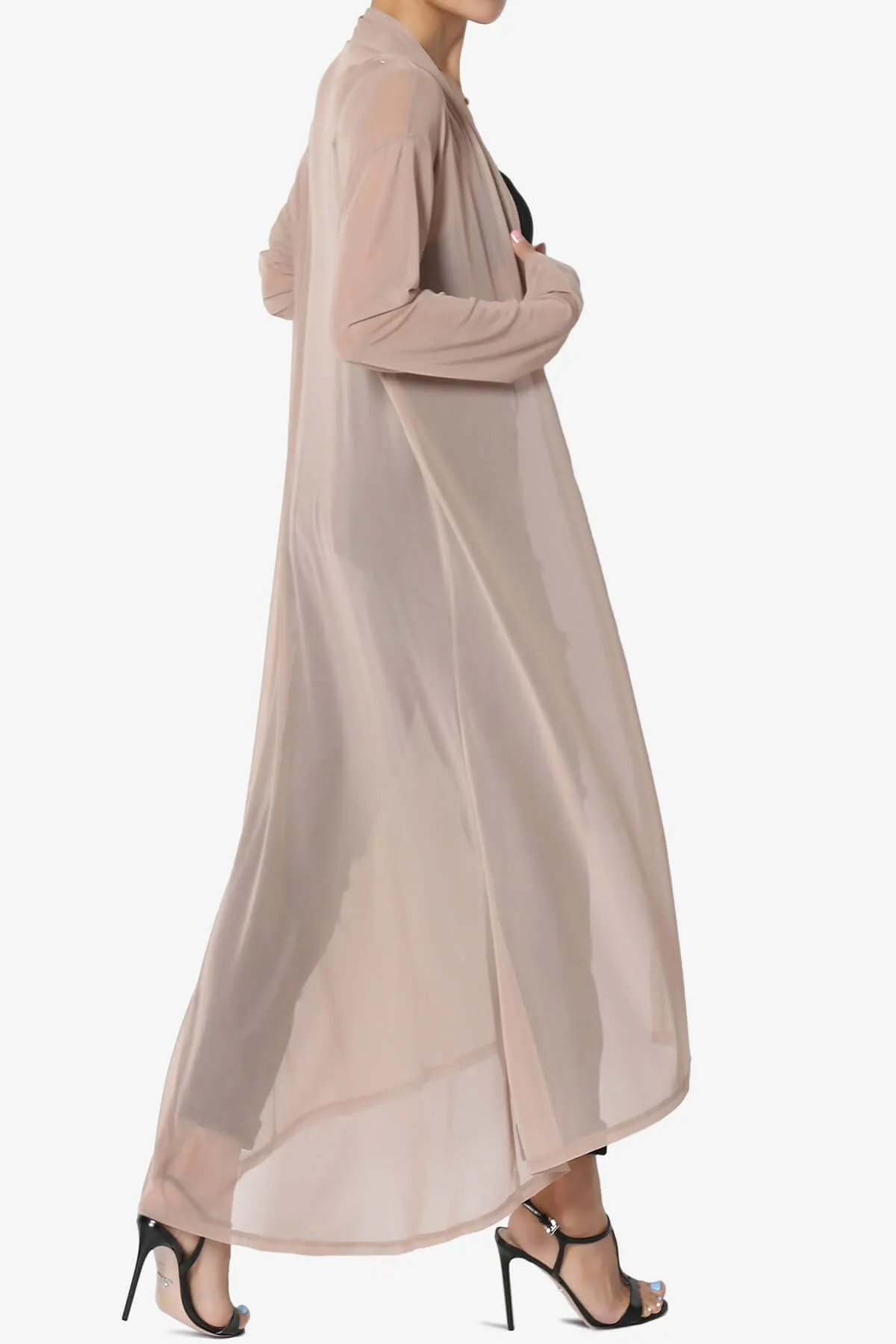 Moxxi Sheer Mesh Open Cardigan Duster PLUS