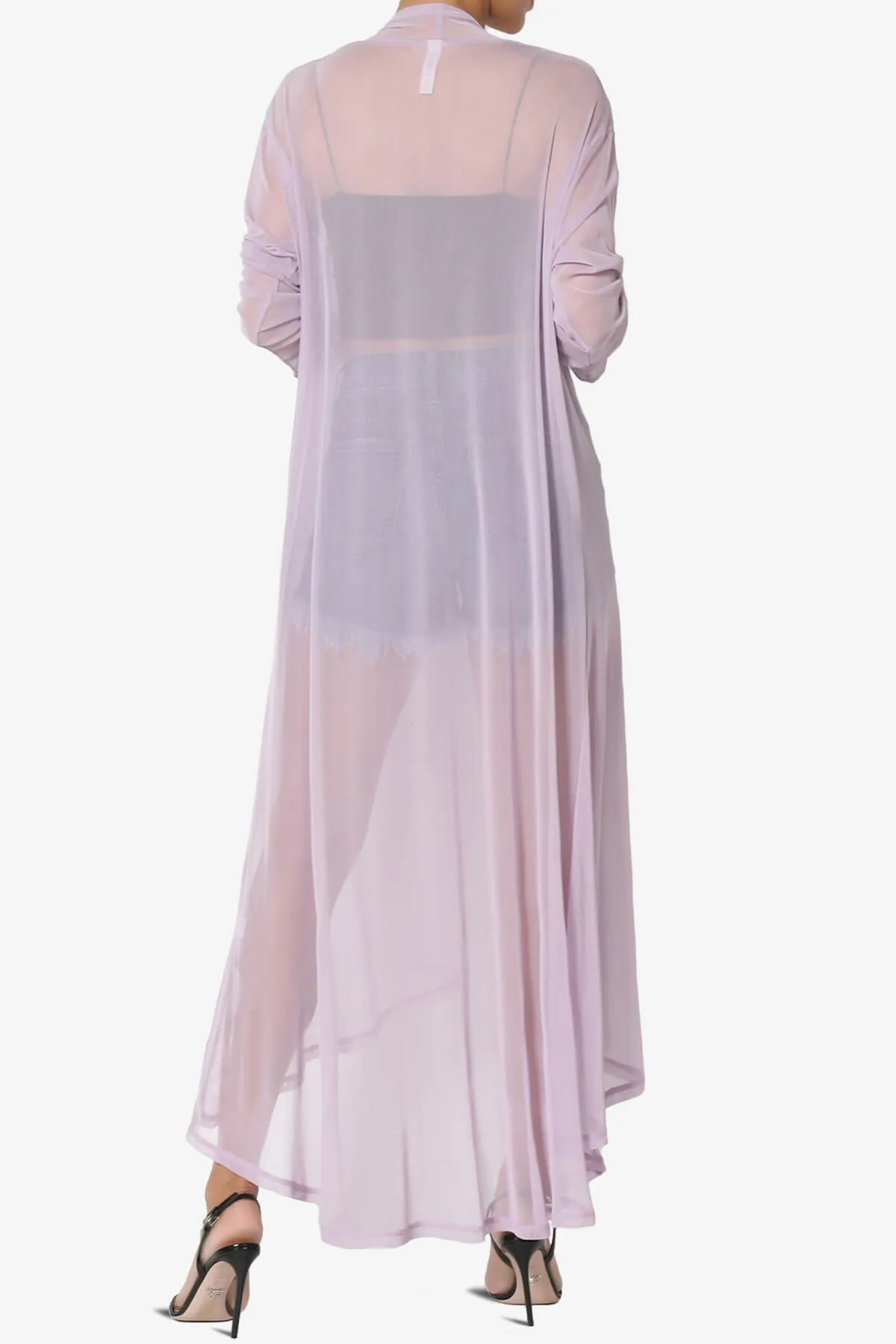 Moxxi Sheer Mesh Open Cardigan Duster PLUS