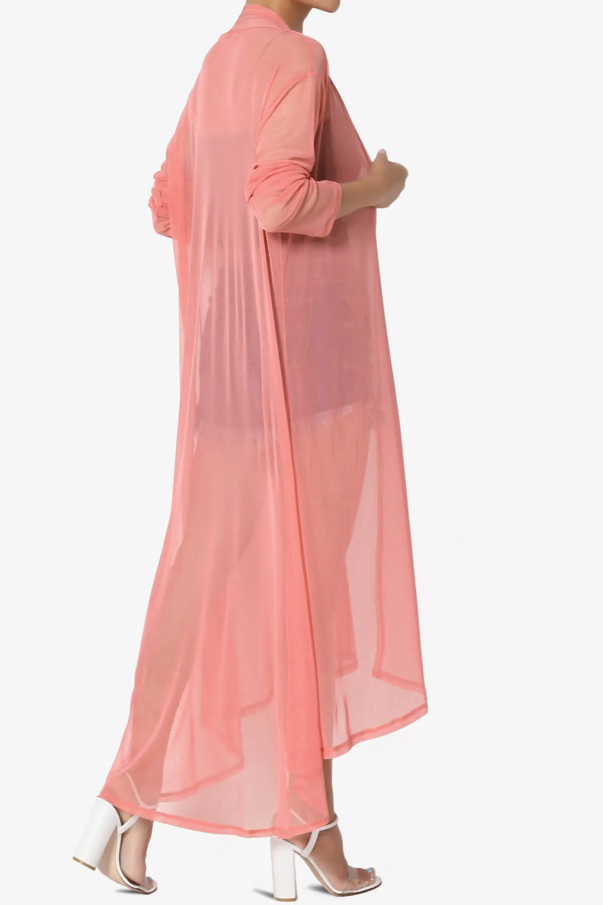 Moxxi Sheer Mesh Open Cardigan Duster PLUS