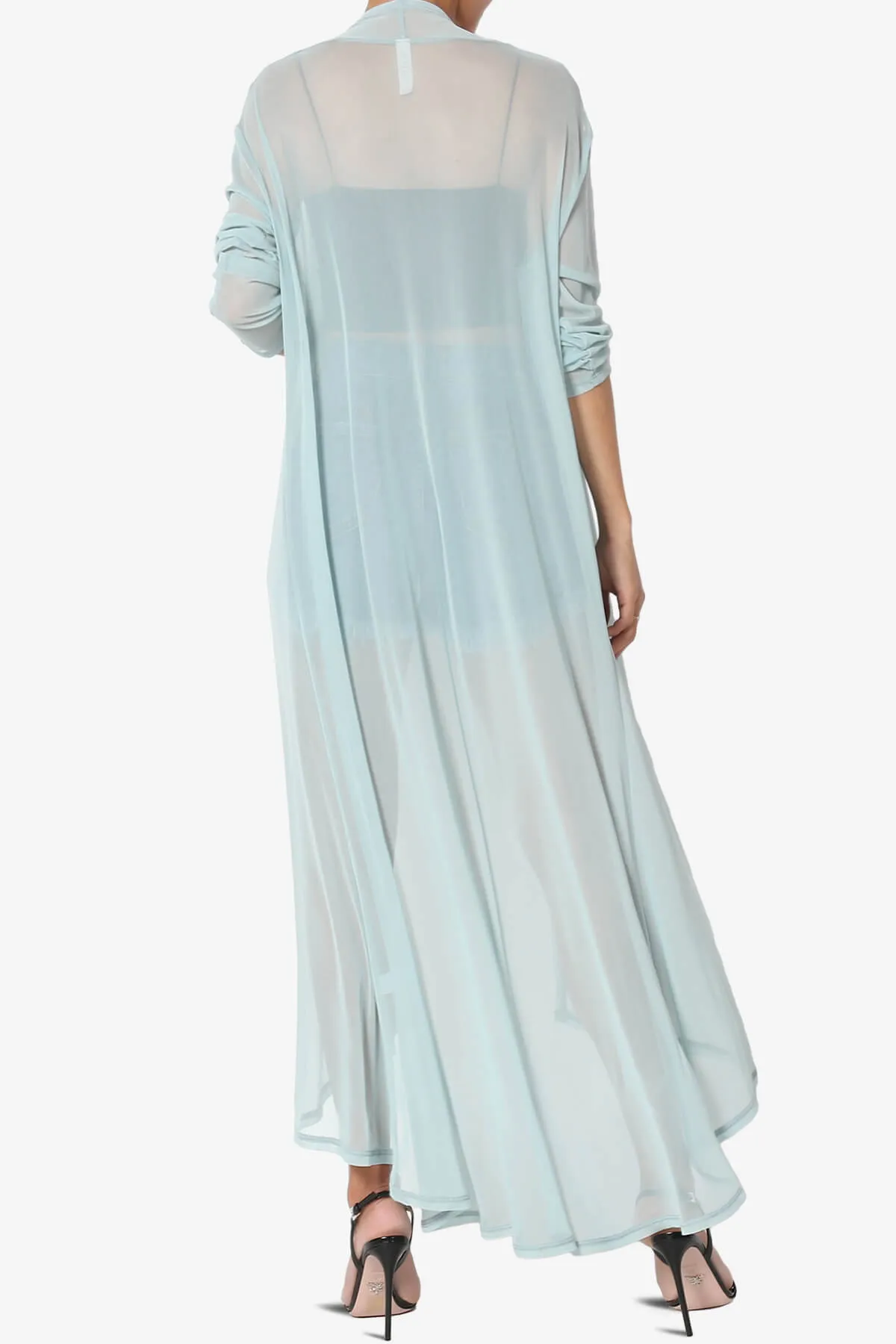 Moxxi Sheer Mesh Open Cardigan Duster PLUS