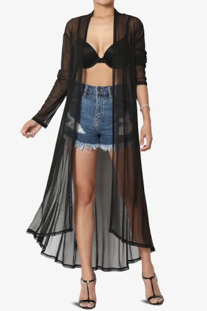 Moxxi Sheer Mesh Open Cardigan Duster