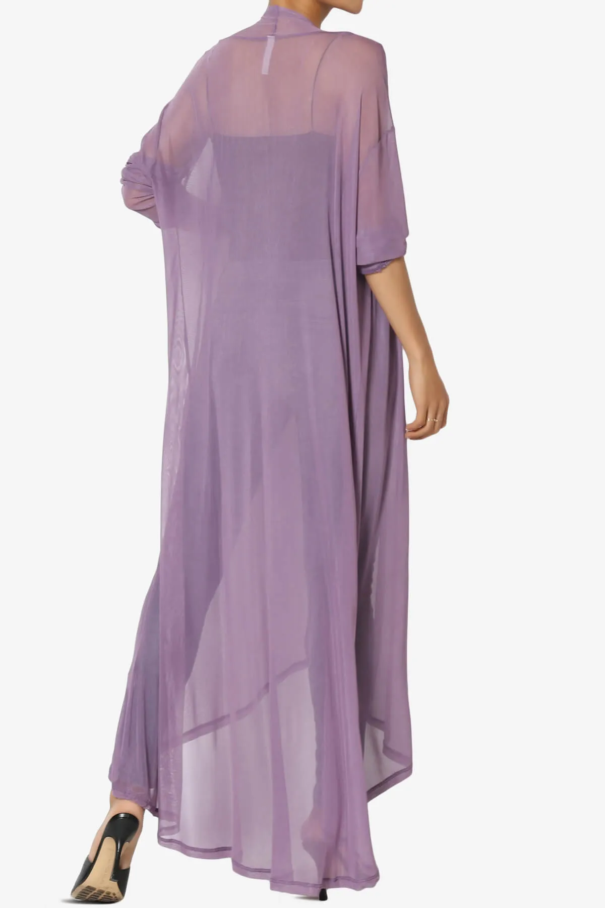 Moxxi Sheer Mesh Open Cardigan Duster