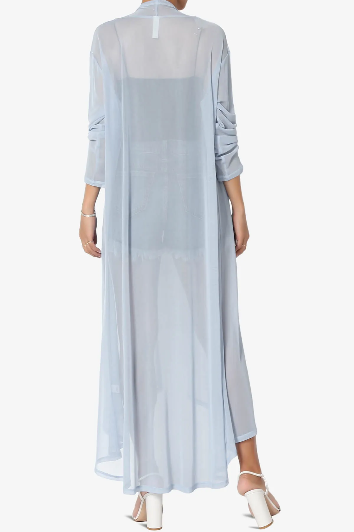 Moxxi Sheer Mesh Open Cardigan Duster